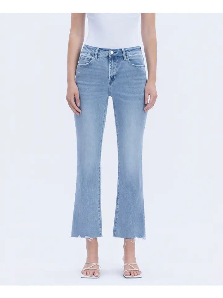VERVET HIGH RISE RAW HEM KICK FLARE