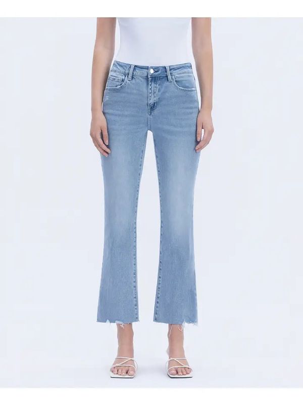 VERVET HIGH RISE RAW HEM KICK FLARE