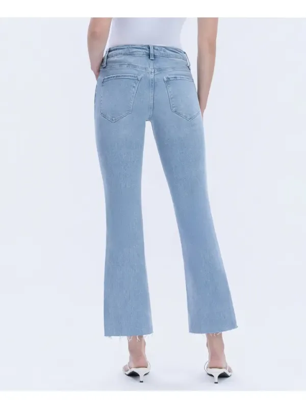 VERVET HIGH RISE RAW HEM KICK FLARE