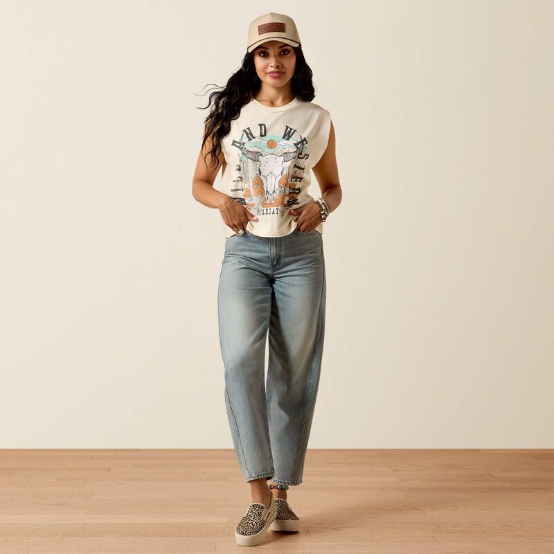 ARIAT STEER SKULL LANDSCAPE T-SHIRT