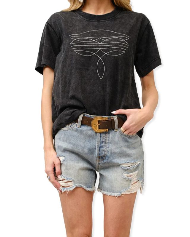 BLUE B BOOT EMBROIDERED TEE