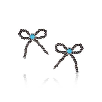 ATTITUDE JEWELRY FOREVER TIED BEADED BOW EARRINGS