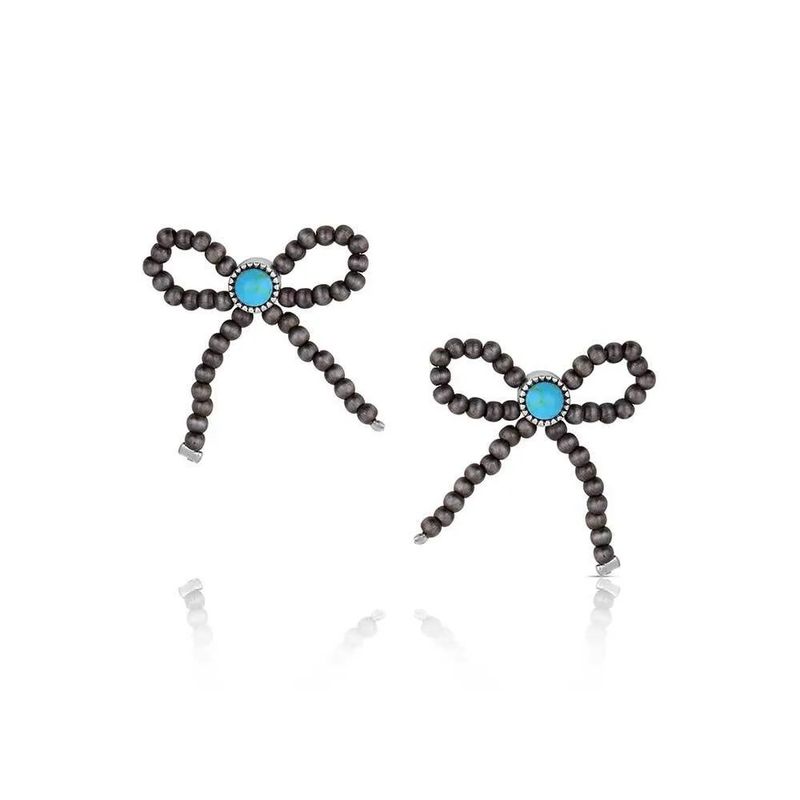 ATTITUDE JEWELRY FOREVER TIED BEADED BOW EARRINGS