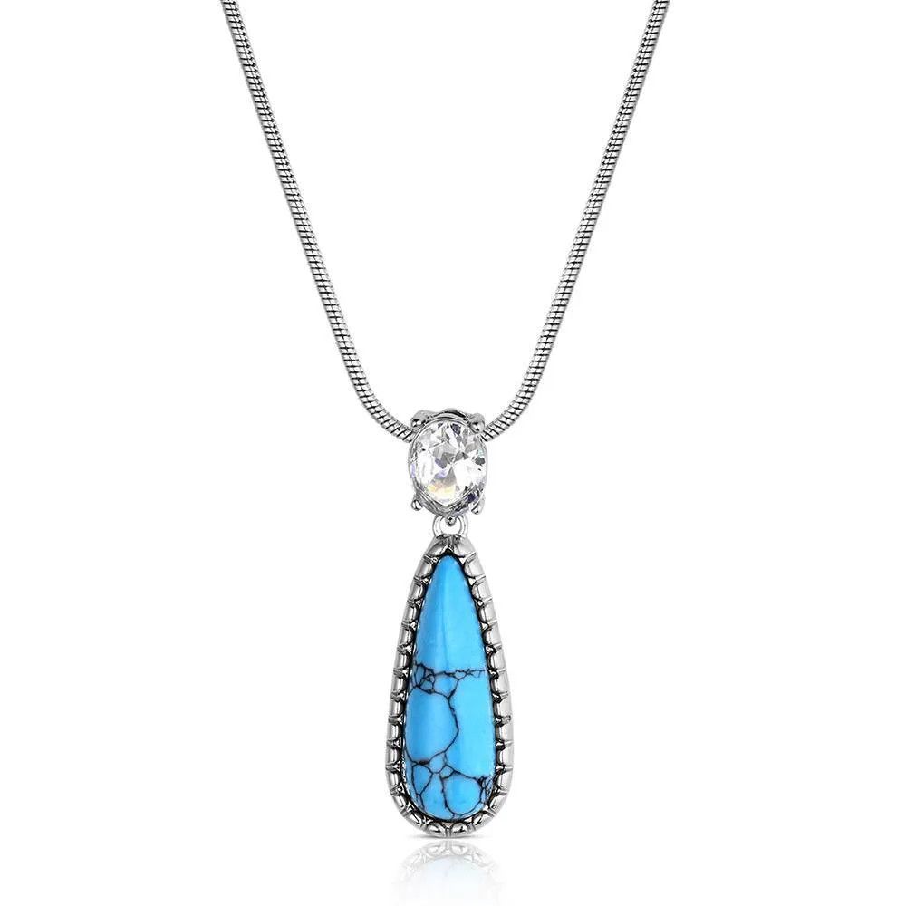 ATTITUDE JEWELRY CRYSTAL DAWN TURQUOISE NECKLACE