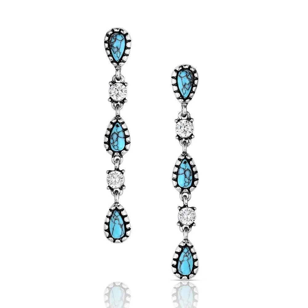 ATTITUDE JEWELRY SNOWFALL RIDGE TURQUOISE EARRINGS
