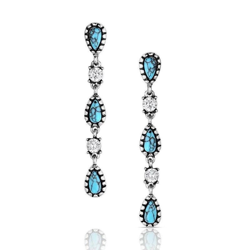 ATTITUDE JEWELRY SNOWFALL RIDGE TURQUOISE EARRINGS