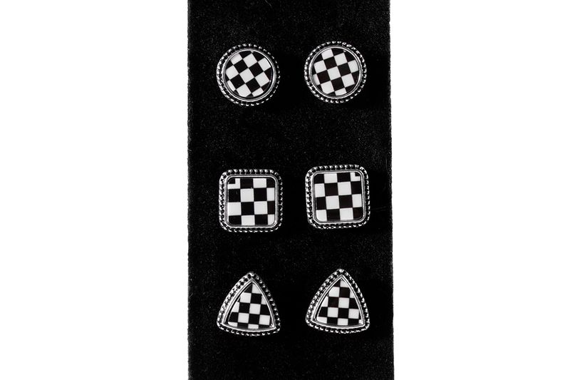 BLAZIN' ROXX CHECKERED EARRING SET