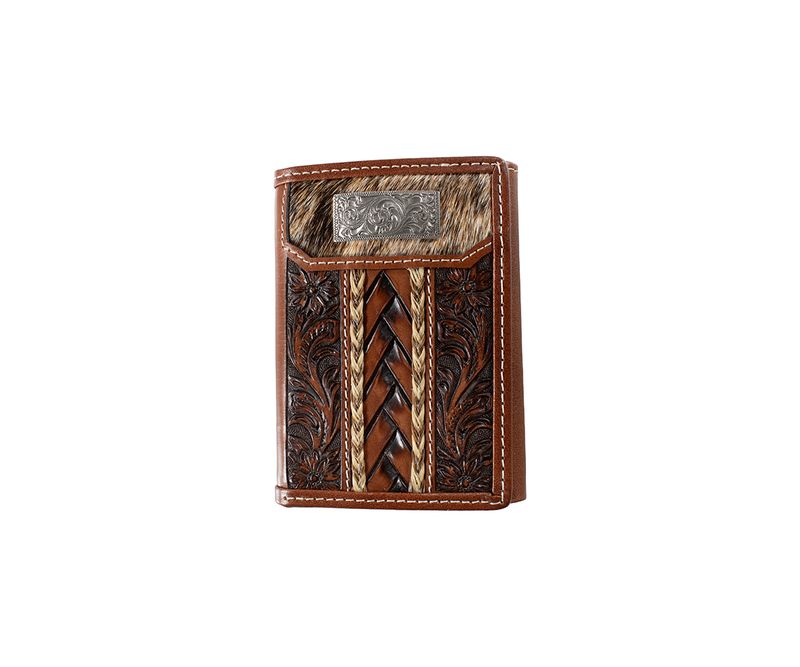 3D HORSEHAIR TRIFOLD WALLET