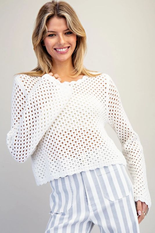 CROCHET SCALLOP SWEATER