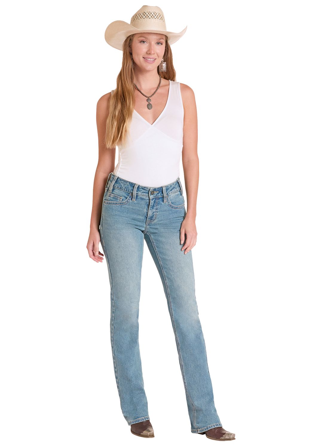 ROCK &amp; ROLL MID RISE MODEST BOOTCUT JEAN