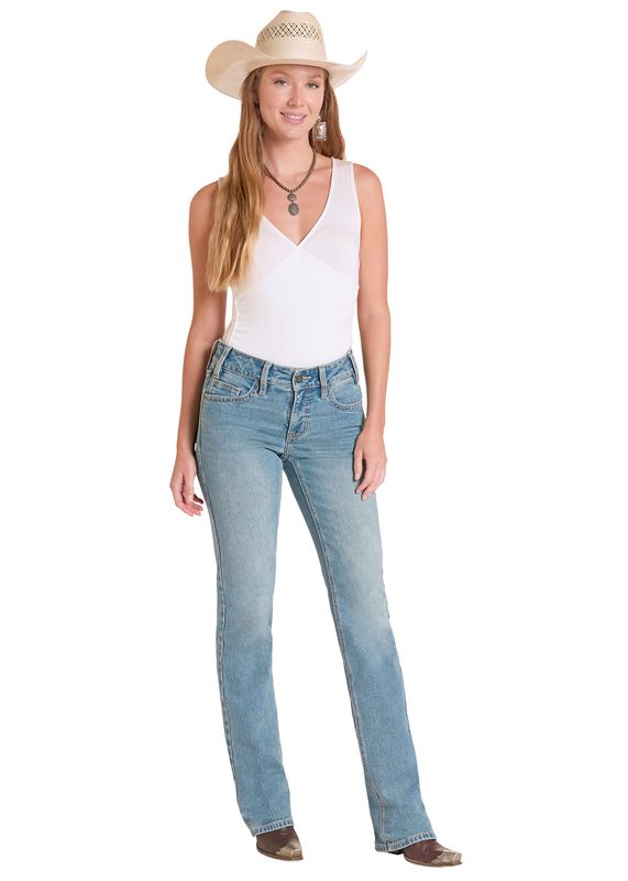 ROCK &amp; ROLL MID RISE MODEST BOOTCUT JEAN