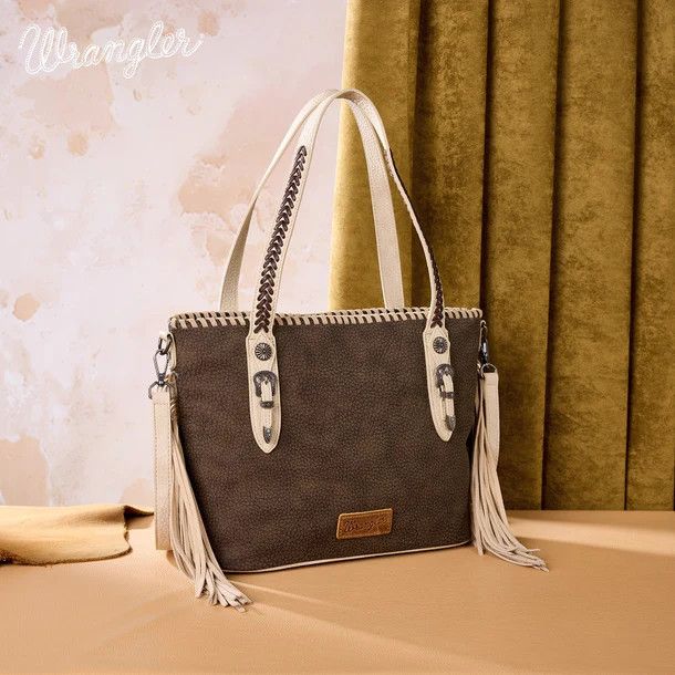 WRANGLER BRAIDED TASSEL TOTE BAG