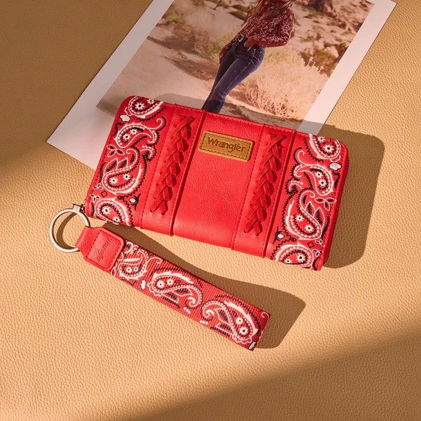 WRANGLER BRAIDED PAISLEY BANDANA WALLET