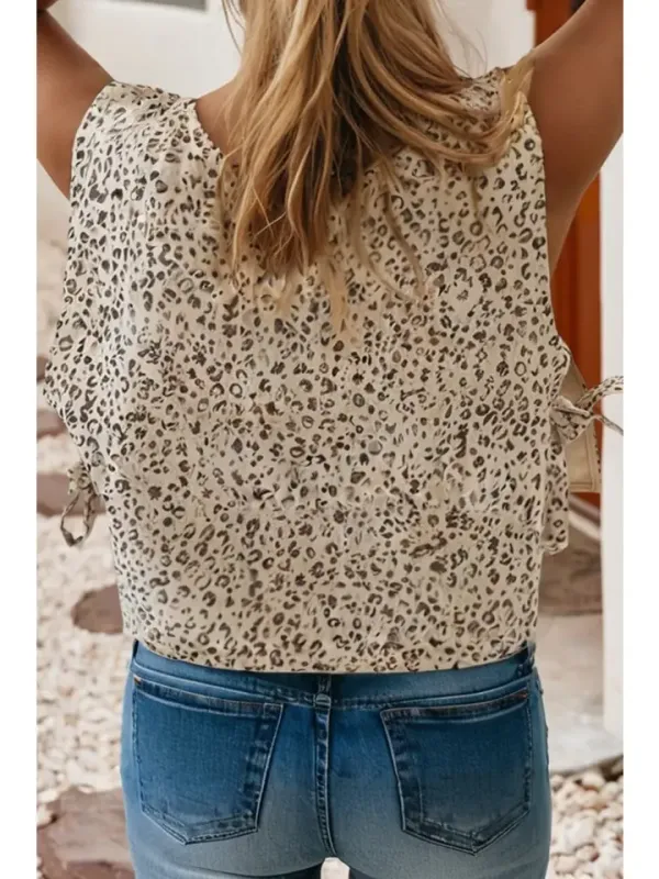 LEOPARD KNOT SIDE TWILL VEST