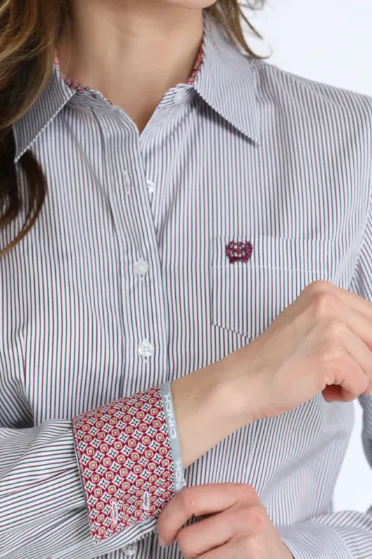 CINCH PINSTRIPED LONG SLEEVE SHIRT