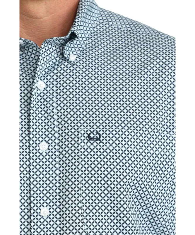 CINCH ARENAFLEX GEOMETRIC BUTTON DOWN SHIRT