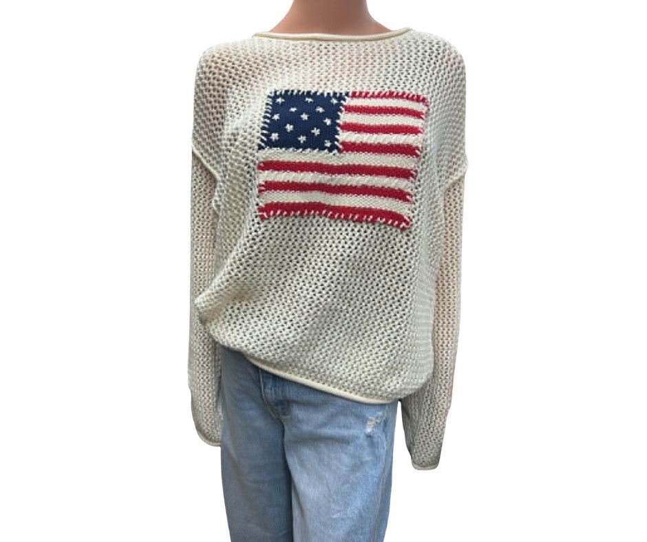 AMERICAN FLAG LONG SLEEVE SWEATER 