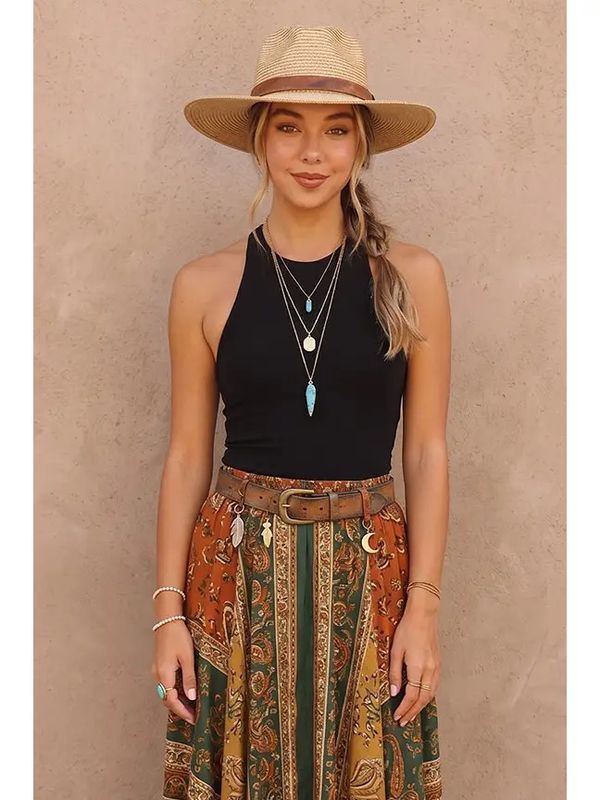 Chain Back Halter Top