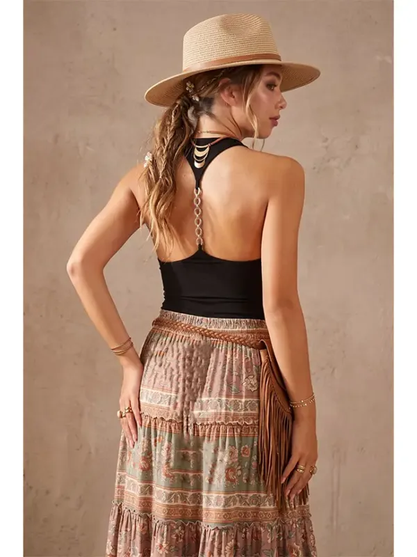 Chain Back Halter Top