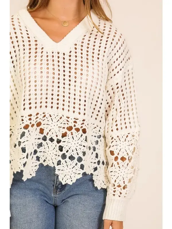 Boho Floral Crochet Top
