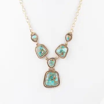 Earth and Sky Bronze Turquoise Necklace