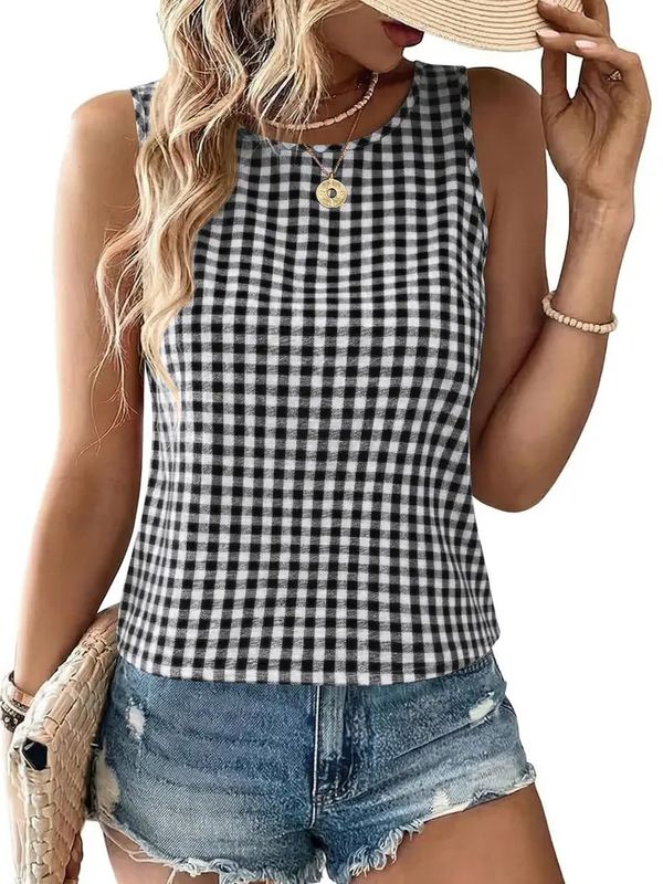 Plaid Button-Front Top
