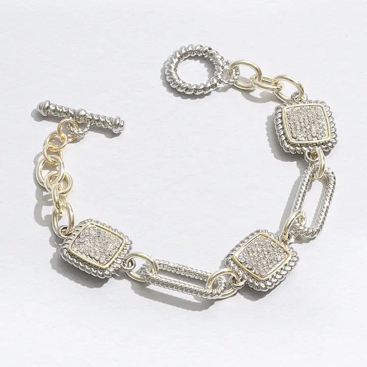 Square Charm Toggle Bracelet
