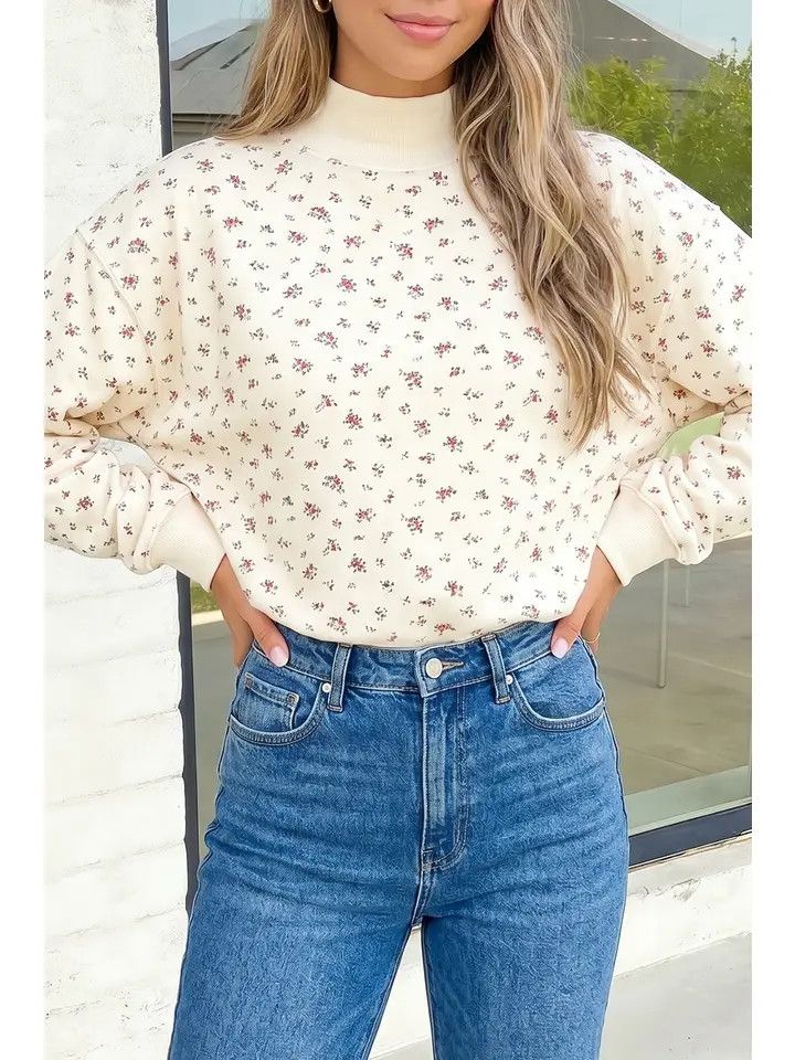 Floral Mockneck
