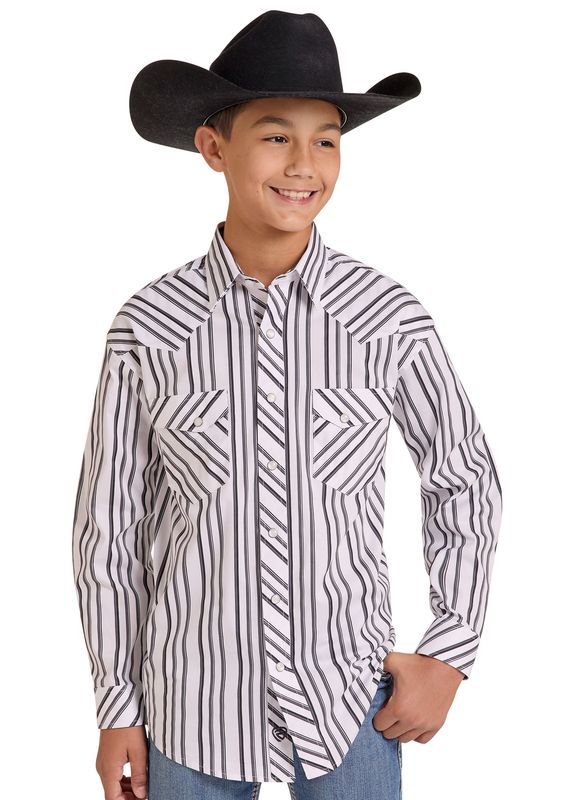 ROCK &amp; ROLL STRIPE SNAP WESTERN SHIRT