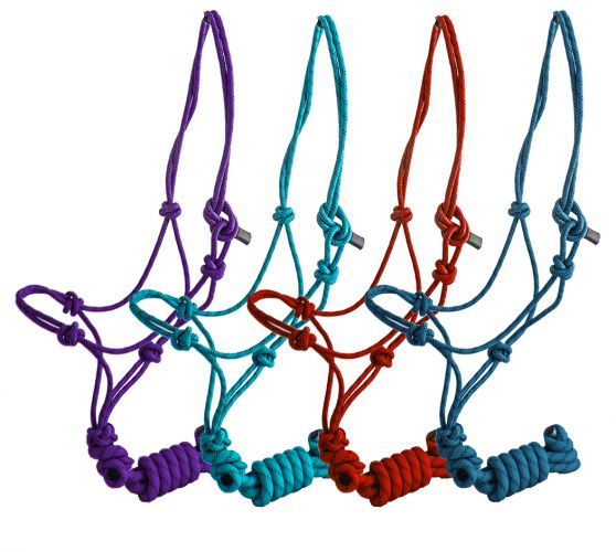COWBOY KNOT HALTER WITH 8' LEAD, HORSE