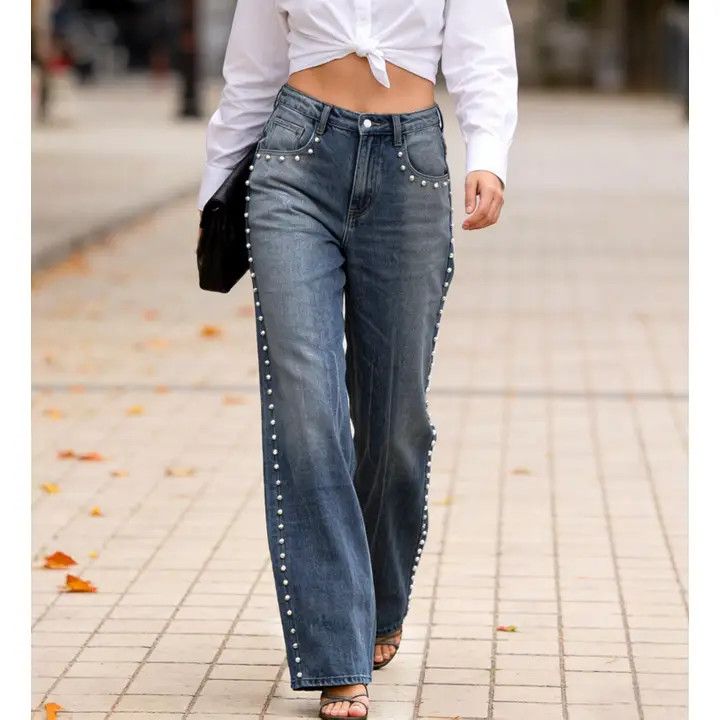 Retro Pearl Wide-Leg Jean
