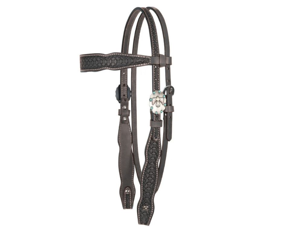 CIRCLE Y WINDSOR CHOCOLATE BROWBAND HEADSTALL