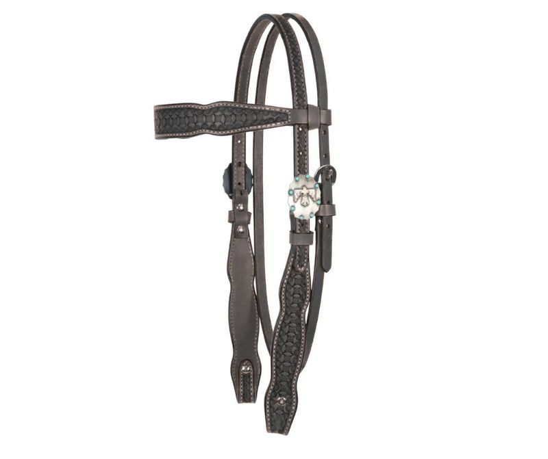 CIRCLE Y WINDSOR CHOCOLATE BROWBAND HEADSTALL