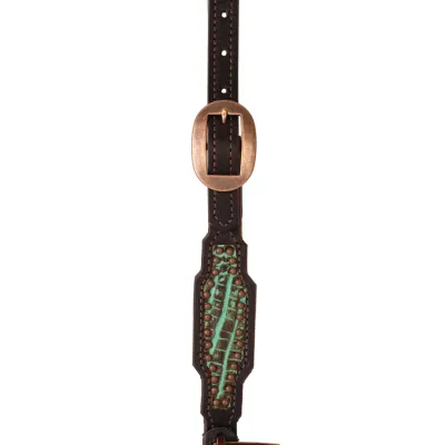 WEAVER TURQUOISE CROC ONE EAR HEADSTALL