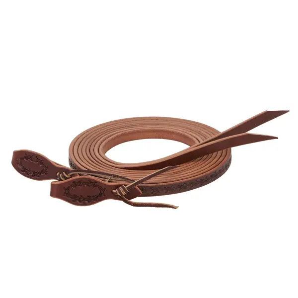 WEAVER BARBED WIRE SPLIT REINS, 5/8"X8'
