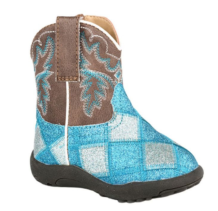 ROPER COWBABIES GLITTER BLOCKS WESTERN BOOT