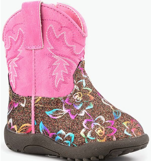 ROPER COWBABIES GLITTER ROSE BOOT