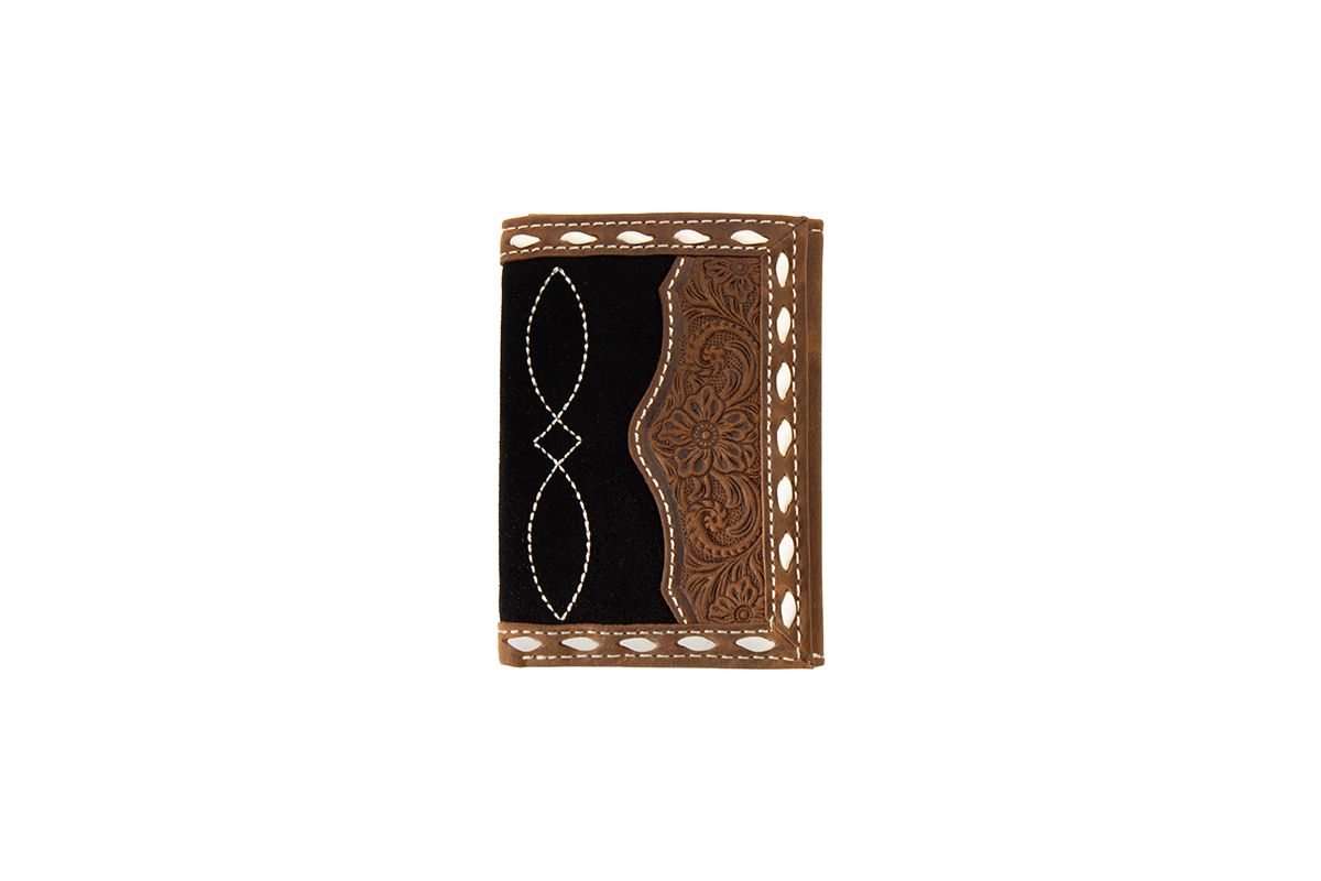 3D SCALLOPED OVERLAY TRIFOLD WALLET