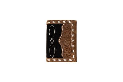 3D SCALLOPED OVERLAY TRIFOLD WALLET