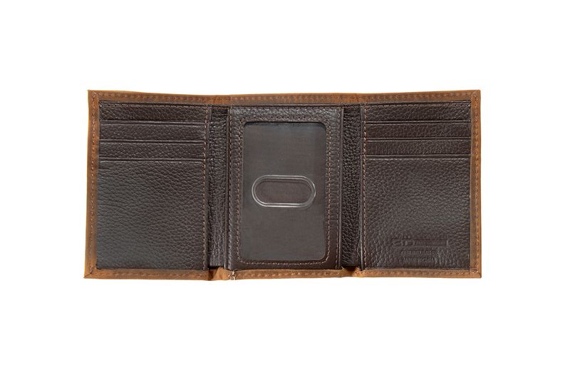 3D SCALLOPED OVERLAY TRIFOLD WALLET
