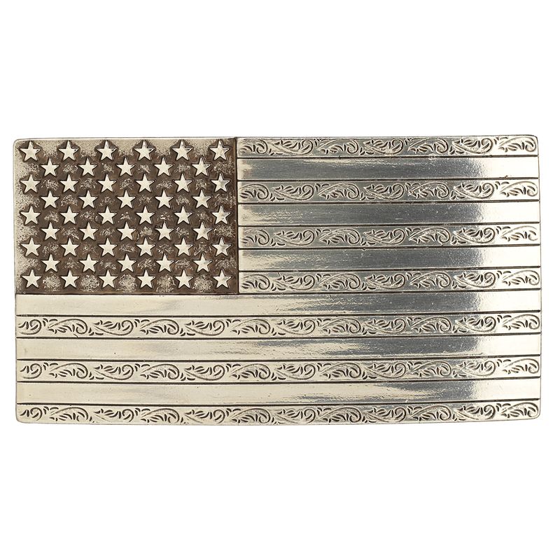 NOCONA RECTANGLE AMERICAN FLAG BUCKLE