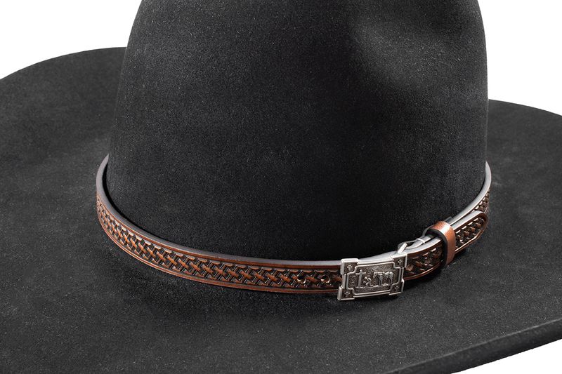 3D 5/8" BASKETWEAVE COWBOY PRAYING BUCKLE HAT BAND