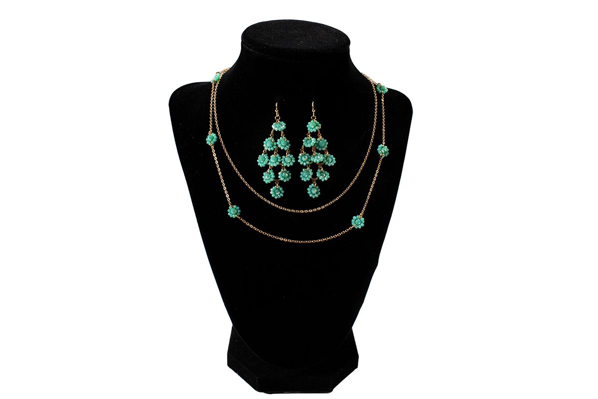 2 CHAIN FLORAL BEAD SET