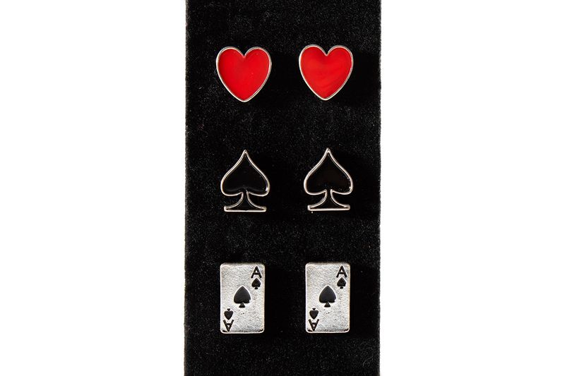 3-PIECE CARD SUIT EARRINGS