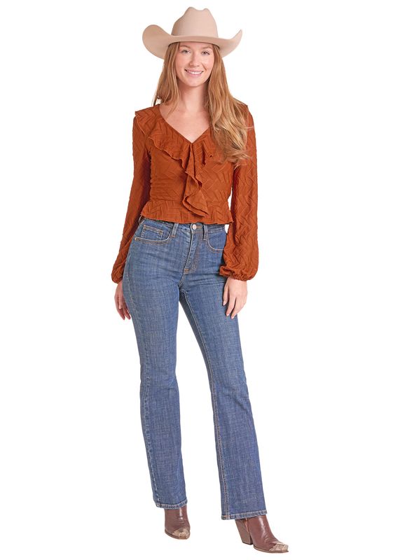 ROCK &amp; ROLL TEXTURED RUFFLE TOP