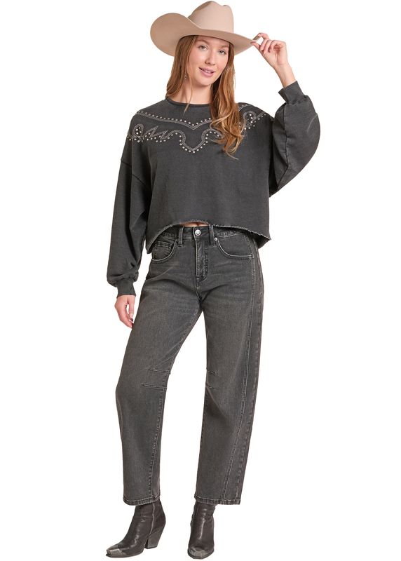 ROCK &amp; ROLL STUDDED SWEATSHIRT