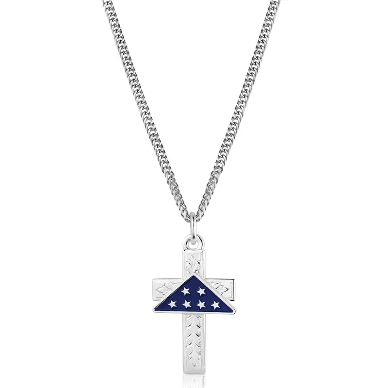 MONTANA SILVERSMITHS FOLDS OF HONOR REMEMBRANCE CROSS NECKLACE