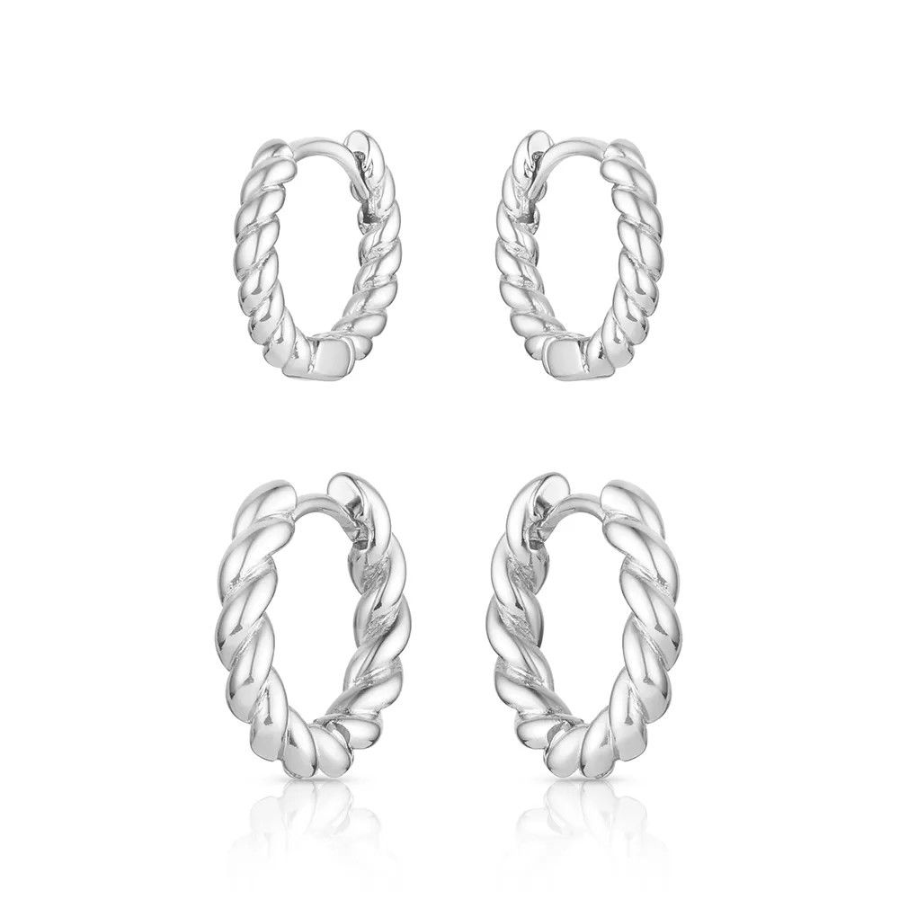 MONTANA SILVERSMITHS TWISTED UP HOOP EARRING SET