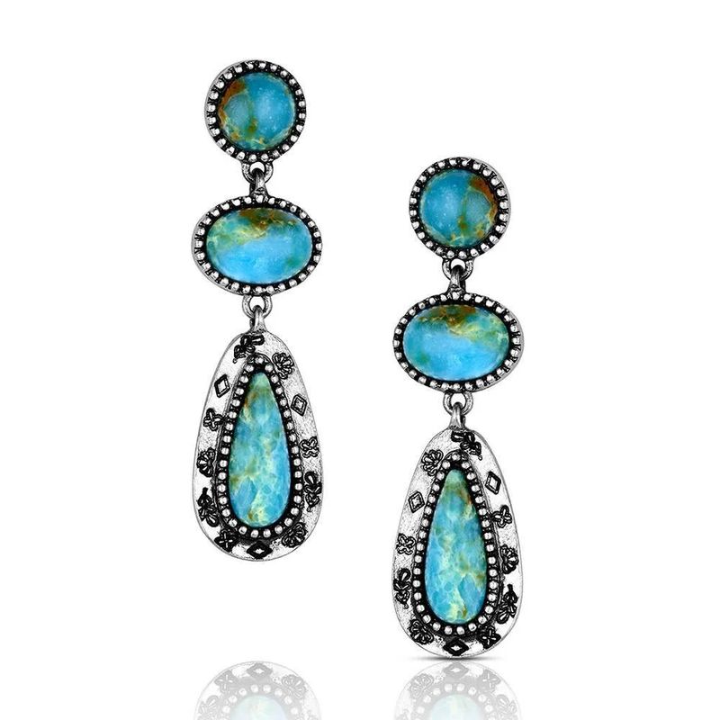 BOLD HORIZON TURQUOISE EARRINGS