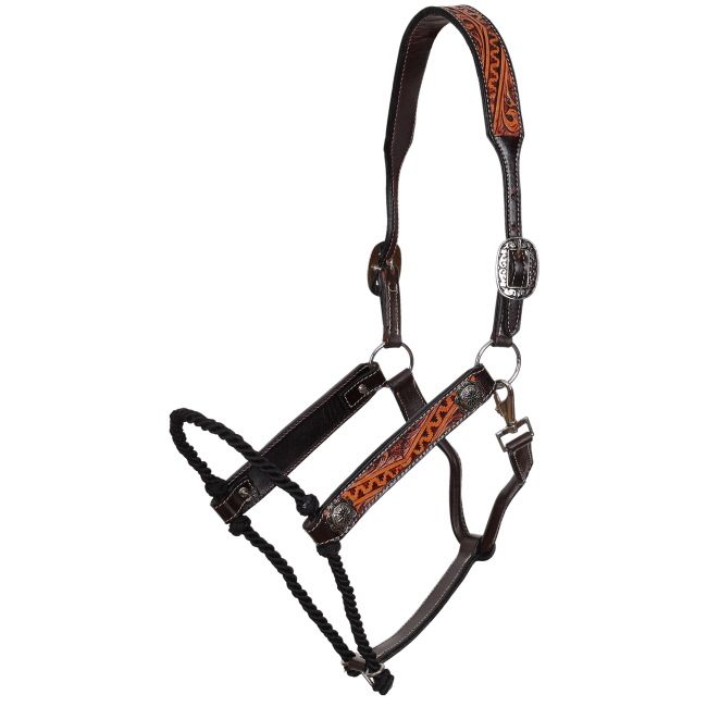 SHOWMAN AZTEC ECHO HYBRID LEATHER HALTER